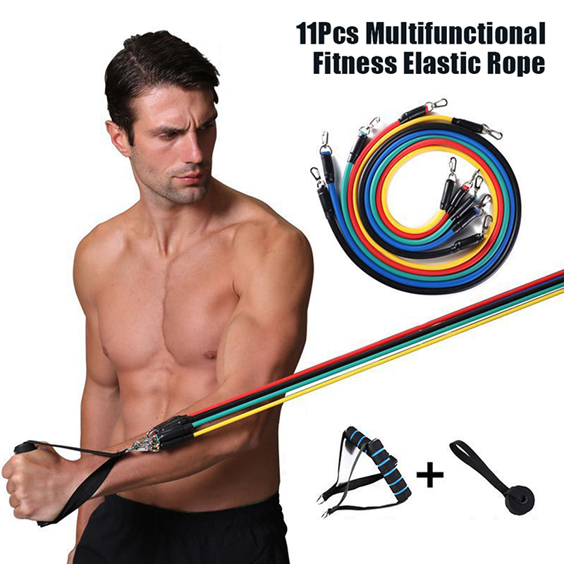 Resistance Bands Set With Handles - Новый набор из 11 предметов: многофункциональные