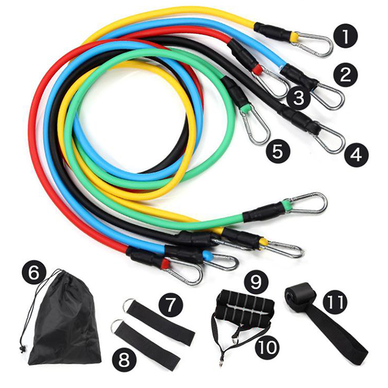 Новый набор из 11 предметов: м – обзор и цена Resistance Bands Set With Handles