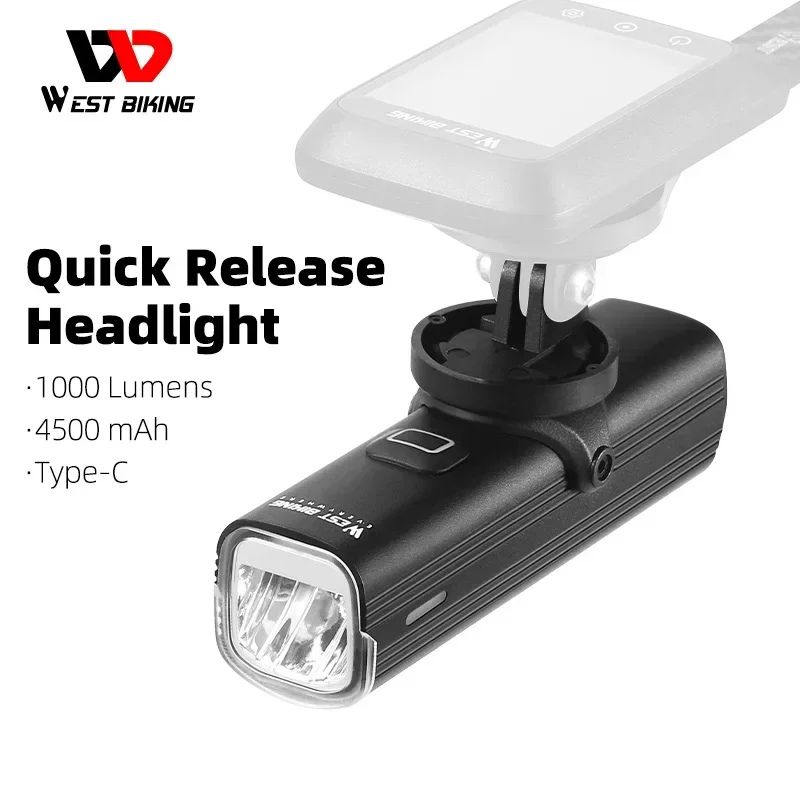 WEST BIKING – велосипедная фар – обзор и цена Rechargeable Bicycle Headlight 1000 Lumen